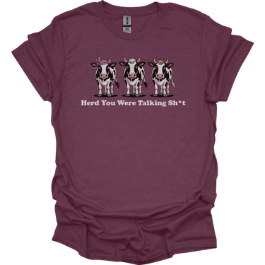 Herd You Were Talking Cows - Heather Maroon